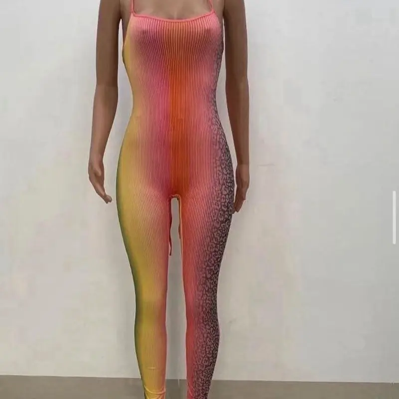 Pride Rainbow Colorful Tie Up Jumpsuit