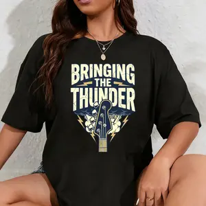 100% Cotton Bass Player Bringing The Thunder Bassist Rock Band Musician Premium Tri-Blend T-Shirt