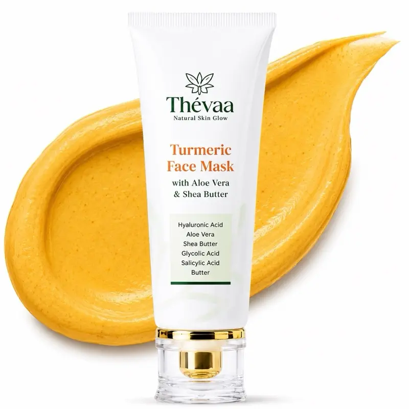 Unisex Turmeric Face Mask - Hydrating Exfoliating Youth-Boosting Mask with Aloe Vera, Hyaluronic Acid, Shea Butter, Water & Minerals (100g/3.38 fl oz)