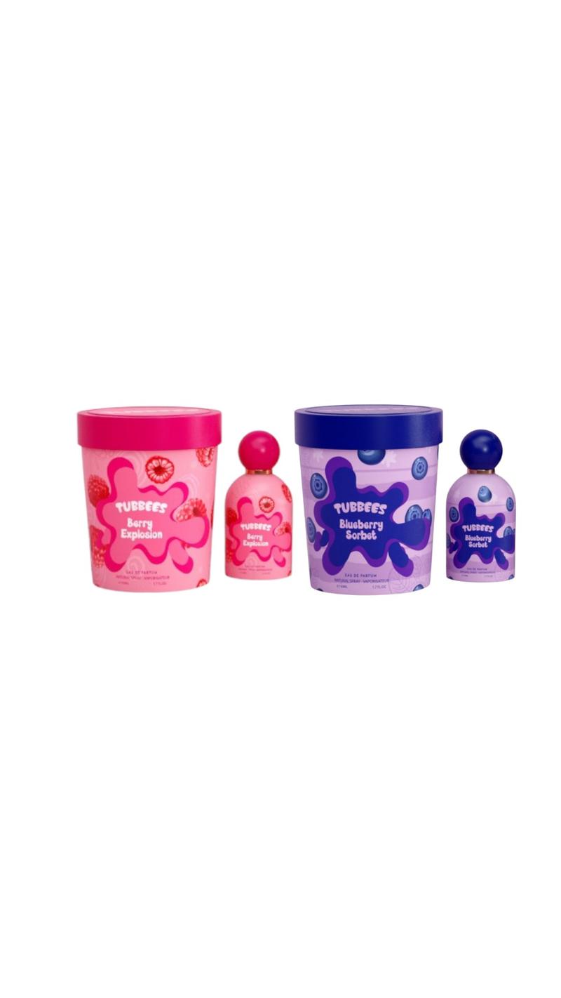 Grandeur | Tubbees | Berry Explosion + Blueberry Sorbet Bundle | Eau De Parfum | 1.7 fl oz | Unisex Fragrance | Berry - Fruity & Creamy Notes