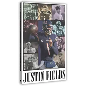 Smvaqfi Justin Fields Canvas Poster Bedroom Decor Landscape Office Room Decor Gift