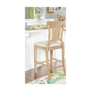 Linon Home Brooklyn Solid Wood Upholstered Counter Stool