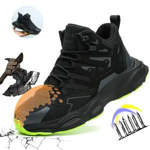New Safety Shoes Men Work Sneakers Indestructible Safety Boots Men lightweight Steel toe non-slip work shoe Sport Style Protective breathable Boots anti piercing shoes industrial construction shoes