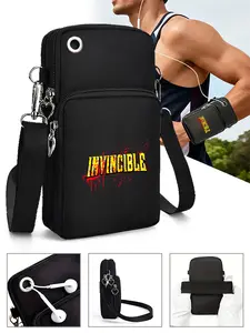 Invincible Graphic Print Small Crossbody Bag with Multiple Zipper Pockets Lightweight and Durable Shoulder Purse for Travel  Outdoor Activities  Casual Everyday Use Suitable for Teens and Young Adults Carrying Essentials Securely
