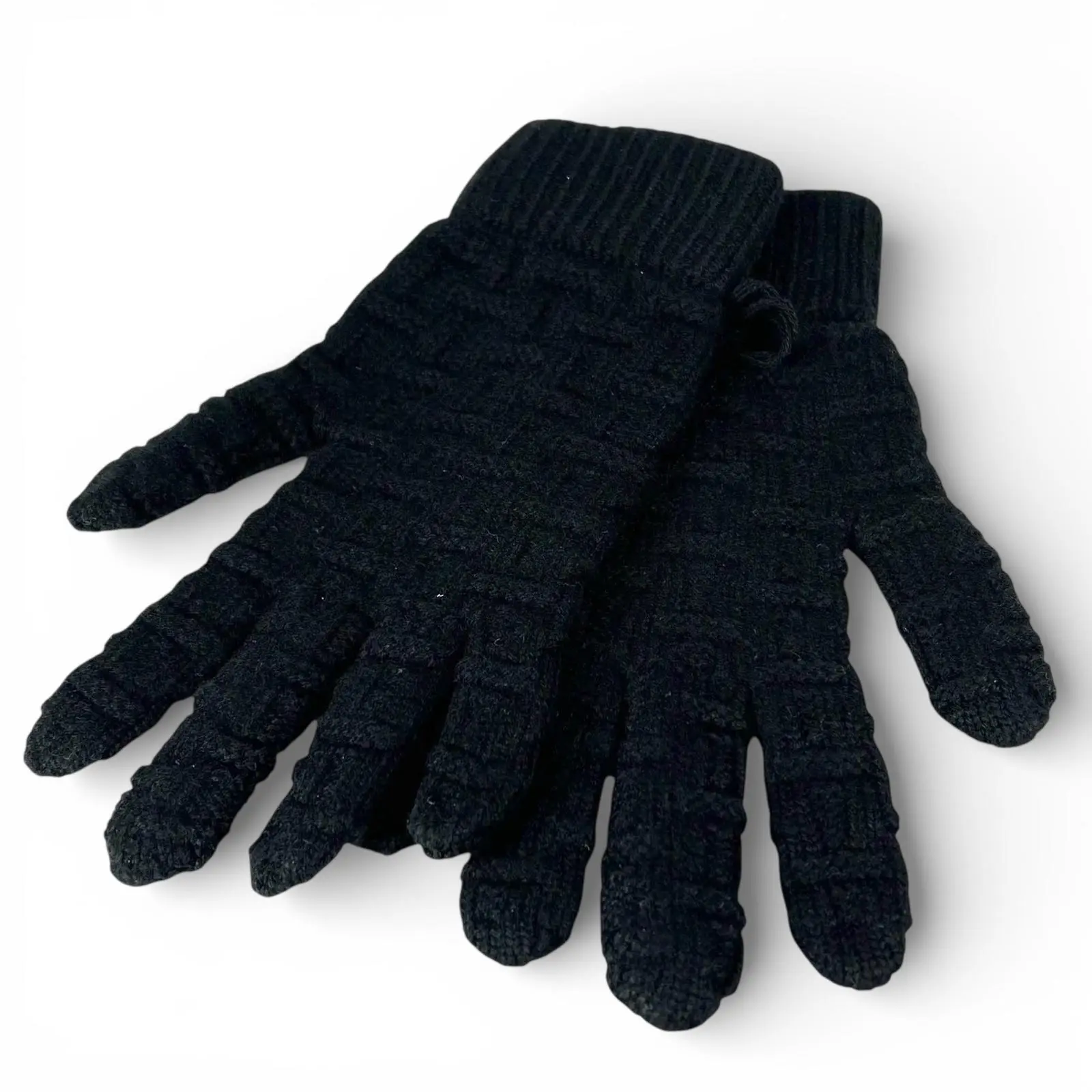 Pre-owned HERMÈS Cashmere Small Leather Goods H pattern Gloves M