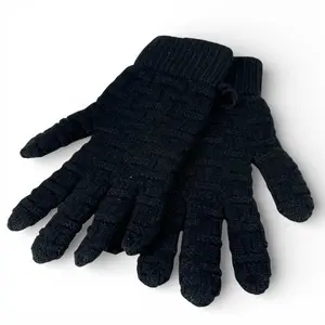 Pre-owned HERMÈS Cashmere Small Leather Goods H pattern Gloves M