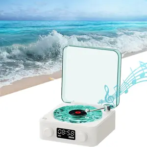 Waves Vinyl Bluetooth Speaker - 2024 Best The Waves Vinyl Player, Waves Vintage Vinyl Record Player Bluetooth Speaker, 360° Surround Sound, 4 Play Modes, Immerse Yourself in Ocean Sounds
