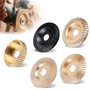 5 Pack Stainless Steel Wood Carving & Shaping Disc Set for Angle Grinder, Medium Grit Woodworking Grinding Wheels for Sculpting, Sanding, Polishing & Surface Finishing Tool Kit