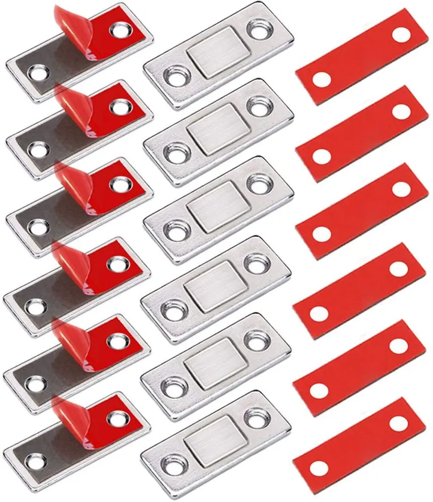 Dazone 6 Sets Cabinet Magnetic Catch Ultra Thin Door Catch with Screws Adhesive for Kitchen Door Closet Drawer