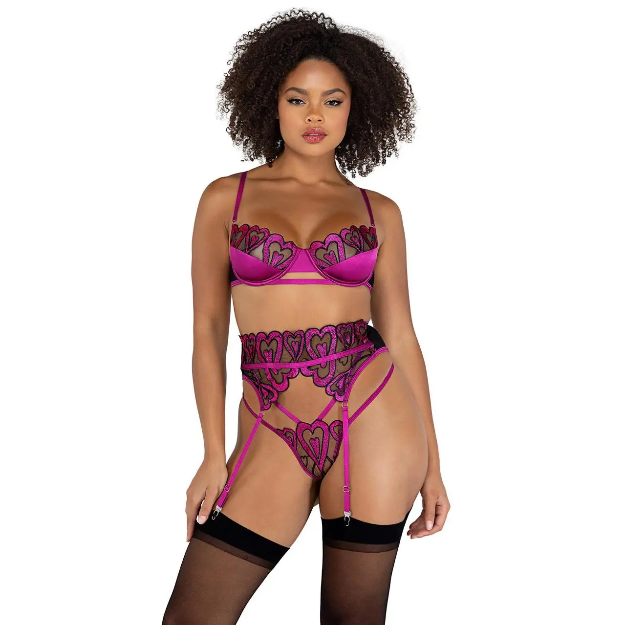 Sweetheart Bra and Garter Set