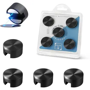 Cord Holder Metal Black,    Clips  Wire Management Cord Organizer for Bedside Table Office Desk Laptop Computer  Cables Outdoor Indoor (5 )