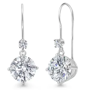 Gem Stone King 5.13 Cttw IGI Certified Lab Grown Diamond in 14K White Gold Earrings for Women | Round Center Diamond 2.50 Ct | D-E Color | VS1-VS2 Clarity