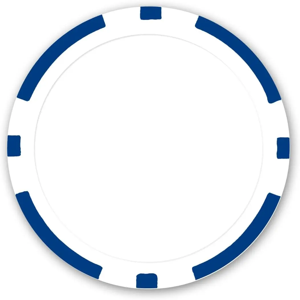 DA VINCI 100 11.5 Gram Blank 8 Stripe Poker Chips for Use with Custom Labels, Make Your Own Personalized Poker Set (Blue)