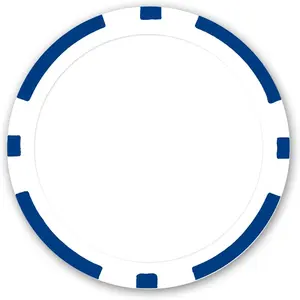 DA VINCI 100 11.5 Gram Blank 8 Stripe Poker Chips for Use with Custom Labels, Make Your Own Personalized Poker Set (Blue)