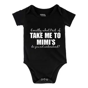 Take Me To Mimi's Baby Short Sleeve Onesies Cotton Bodysuits Romper for Infant & Newborn Boys Girls Soft Casual Outfit with Snap Closures for Easy Diaper Change  (0-24 Months)