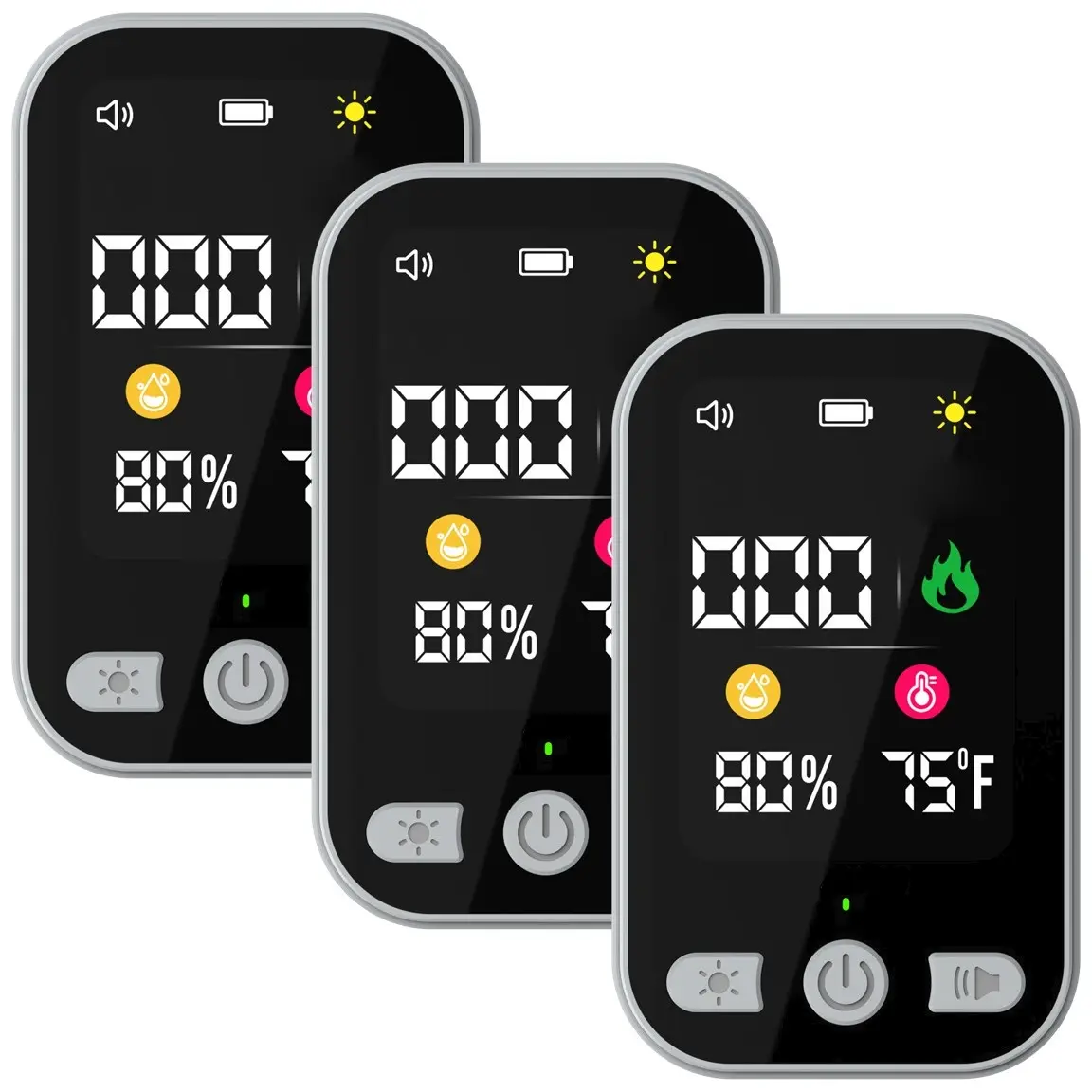 Portable Detector 4-in-1 with Natural Gas & Temperature Humidity Sensors, Plug-and-Play Design, High-Definition Display, Accurate Alerts, Ideal for Kitchen, Garage, RVs & Apartments