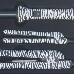 HSK 28 VELVET TOUCH ZEBRA CURLING IRON AND IRON SET