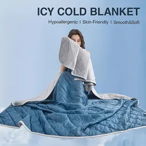 Lightweight Cooling Blanket for Summer Bedding | Ultrasonic Quilted Solid Color Thin Summer Quilt | Breathable Soft Cool Touch Blanket for Bedroom, Sofa, Office and Travel