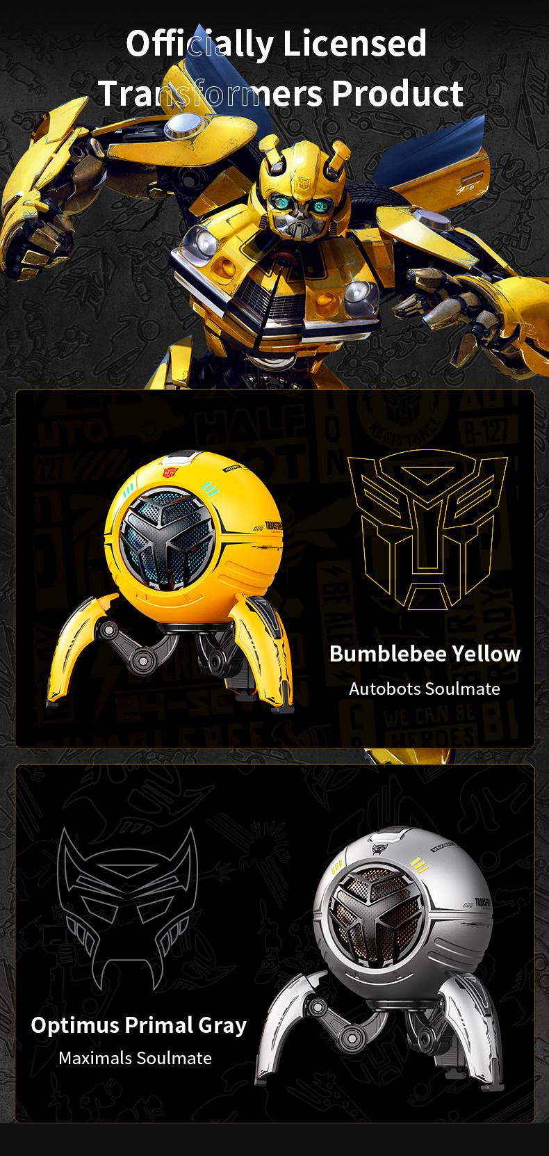 Officially Licensed Transformers Bumblebee Bluetooth Speaker (2026 New) – RGB Light, 10W Bass Subwoofer, Wireless BT 5.4, Karaoke Mode, TWS Stereo Pairing, Gaming Desk Smart , PC, iPhone & Android Compatible, Cool Tech Gift for Men, TF-Y17Pro Model Audio