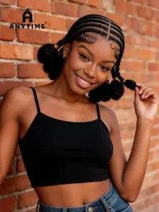 African Style Braided Wig Cap, 10 Inch Synthetic Braids, Full Lace, Breathable, Fashionable, Suitable for Women, All Seasons
