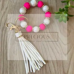 Beaded Keychain with Colorful Beads, Keyring Attachment, and Decorative Elements from Precious Designs