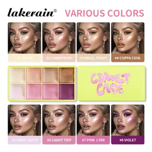 8 Color Cream Highlighter Palette, Highlighter Balm, Glow Seeker Highlighter, Eye & Face Contouring, High Pigment Makeup Kit, Long-Lasting Shine Finish, Perfect for Daily Use