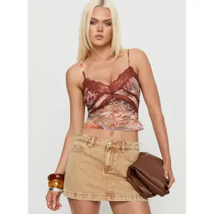Loraleigh Lace Trim Cami Top Orange Multi