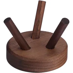 Wooden Baseball Softball Display Stand Holder for Collector, Small Sport Ball Rack for Softball Tennis Spheres, 2 Inches Tall