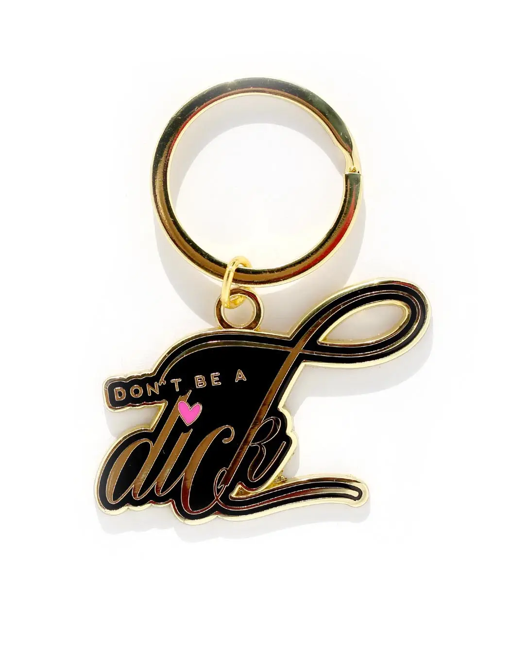 Don't Be a D*ck - Cute & Funny Gold Enamel Keychain and Bag Charm