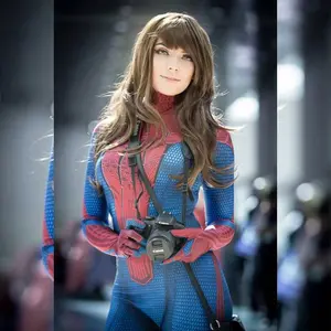 Red spandex Lycra full body printed jumpsuit Halloween costume festival performance costume cosplay costume