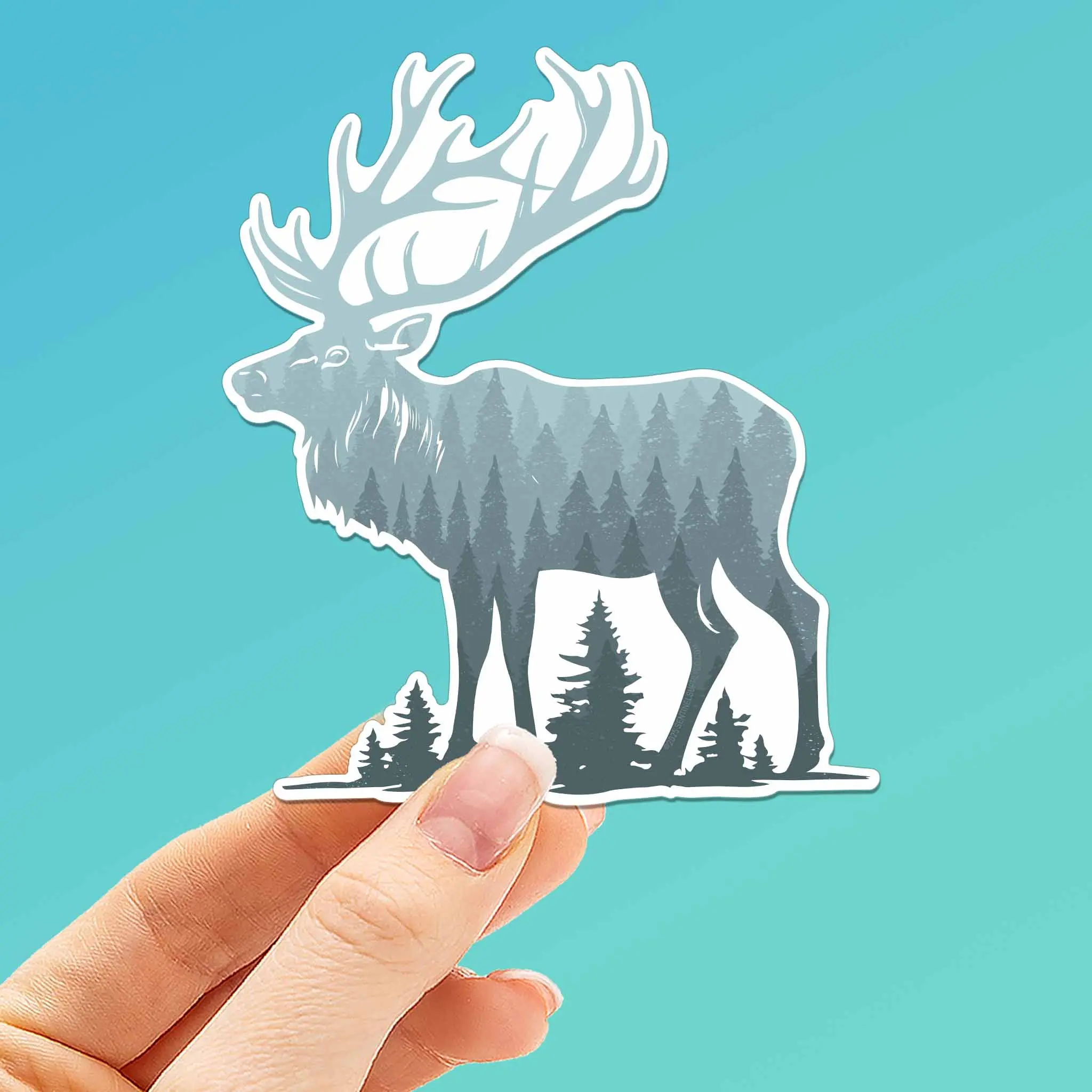 Mountain Forest Elk Sticker