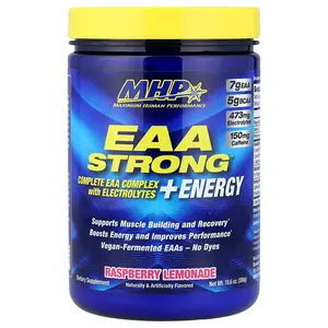MHP EAA Strong™ + Energy, Raspberry Lemonade, 10.6 oz (300 g)