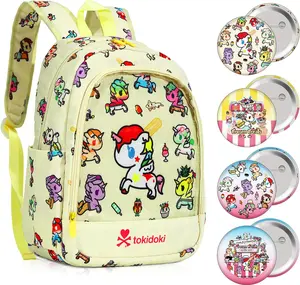 Tokidoki Unicorno Backpack with 4pcs Brooch, Clear Backpacks with Multiple Pockets, Cute PVC Backpacks Large Carry on Backpack College Bookbag Casual Daypack for Travel Outdoor Sports(Frozen_Treats)
