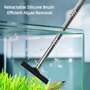 Adjustable Aquarium Cleaning Brush, Ideal for Glass Surface & Algae Removal, Enhance Fish Tank Hygiene Effortlessly