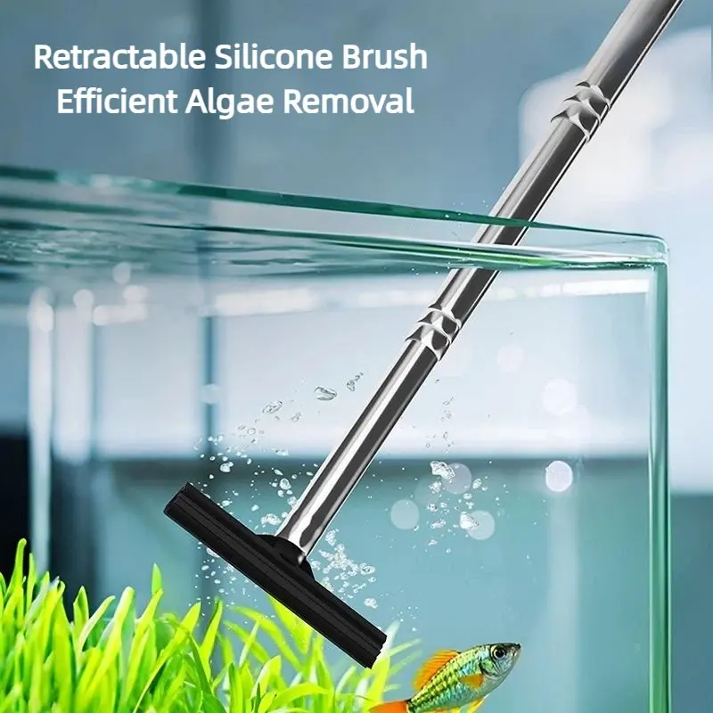 Adjustable Aquarium Cleaning Brush Tools, Ideal for Glass Surface & Algae Removal, Enhance Fish Tank Hygiene Effortlessly