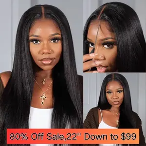 LIVE Crazy Sale! $99=22'' 7x5 Bye Bye Knots Wig Put On and Go Glueless Lace Wigs Human Hair Lace Wig TikTokShopSpringGlowUp Greenish