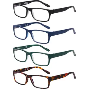 Reading Glasses 1.75 Blue Light Blocking Computer Readers for Men Women, Anti UV/Glare/Fatigue 4 Pack