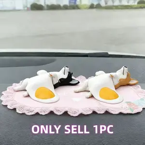 Cute Egg Blanket Corgi Creative Ornament, Sleeping Husky Car Decor, Resin Husky Figurine, Car Dashboard, Desktop, Birthday Gift