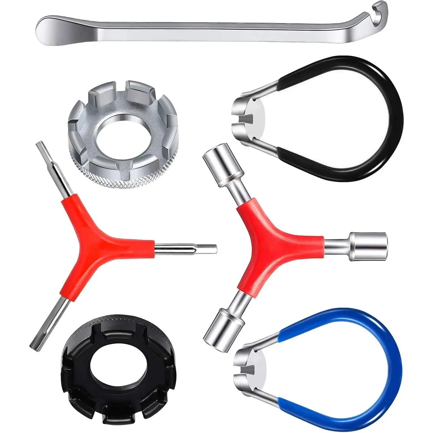 7Pcs Bike Spoke Wrench Set Including Bicycle Spoke Wrench & Bike Tire Lever & Bike Hex Wrench & Bike Rim Correct Kit Cycling Pocket Tools for Road and Mountain Bikes - Home Improvement.