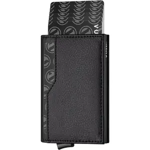 Card Holder Wallet with Double ID Windows RFID Blocking Pop Up Wallet Minimalist Design for 12 Cards