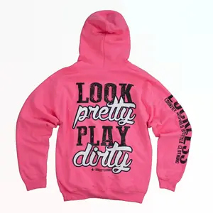 Look Pretty Play Dirty Neon Pink Hoodie by Luckless Outfitters