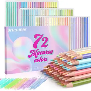 72pcs Macaron Pastel Colored Pencils Set, Soft Core for Layering & Blending, Ideal for Adult Coloring Books, Advanced Artist Supplies, Coloring Book Markers