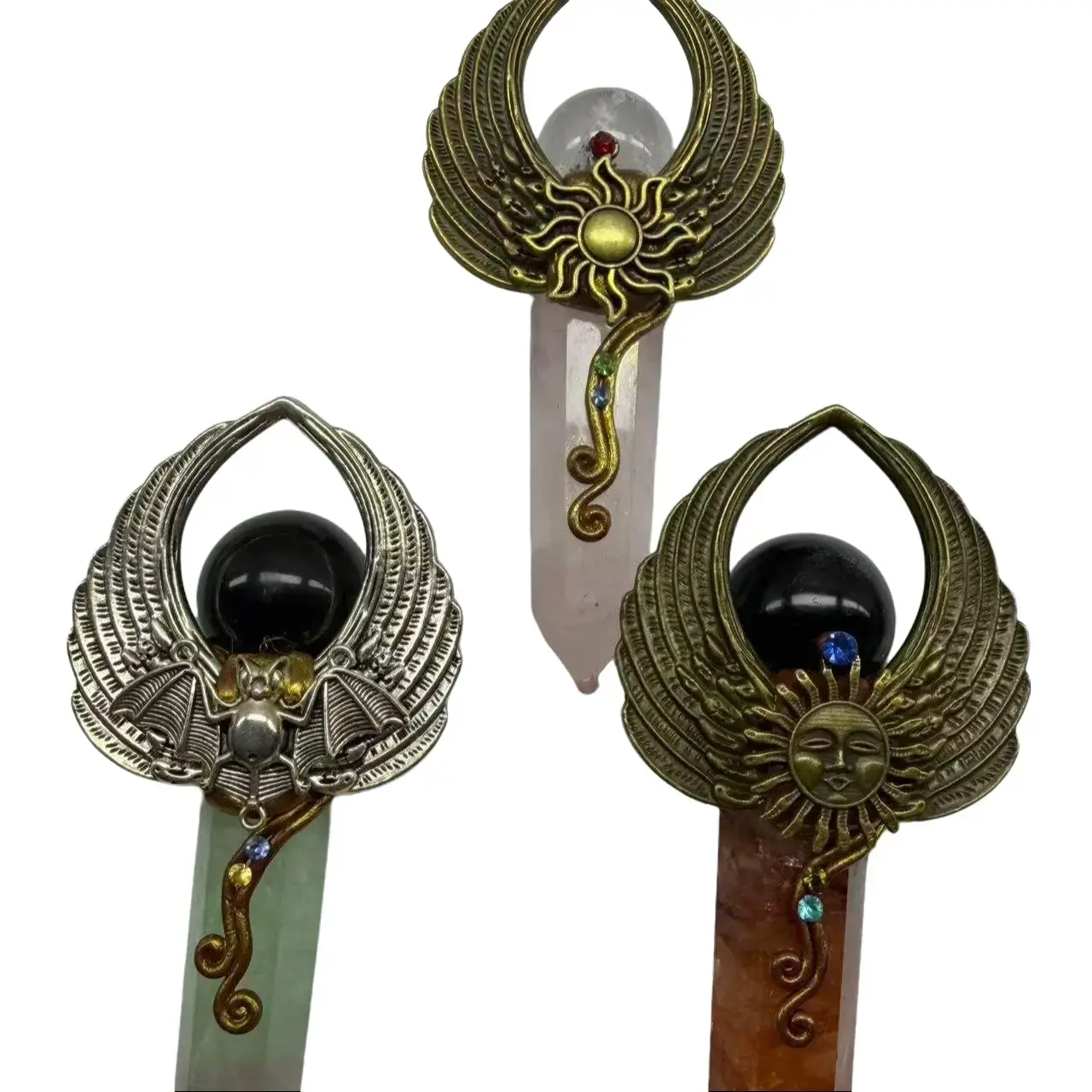 Handcrafted Small Natural Crystal Wand, Jewelry Accessory & Decoration - Live Streaming Link Inclusive
