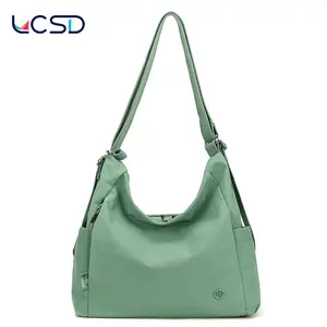 LCSD 2026 New Women's Big Capacity Tote Bag - Multi-Way Wear All-Match Style Durable Oxford Cloth Handbag Green