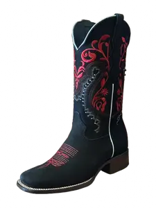 Women's Norma Stems Leather Square Toe Rodeo Boot - Footwear for Women