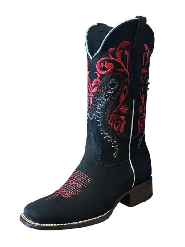 Women's Norma Stems Leather Square Toe Rodeo Boot - Footwear for Women