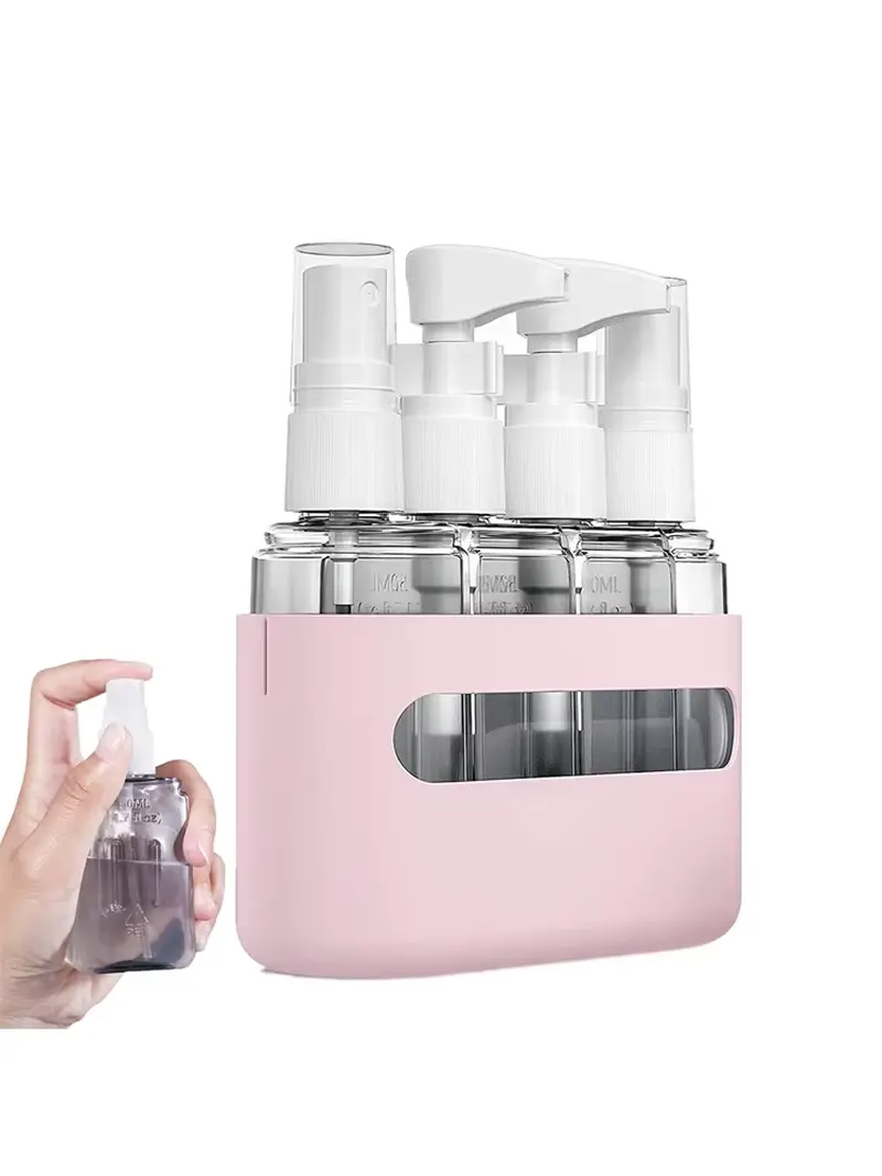 Mini Shampoo Dispenser Portable Travel Bottle Set Refillable Travel Bottles Set for Toiletries Spray Shampoo Shower Lotion NONE