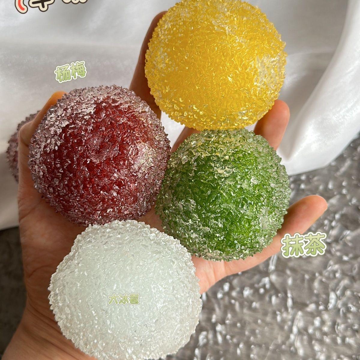 Crystal Mochi Ball Squishy - Handmade TPR Soft Stress Relief Fidget Sensory Grippie Toy for Relaxation and Gift Giving | Easter Stress Balls for Adults & Kids