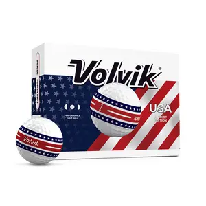 Volvik Power Soft Patriot Edition Golf Balls - USA Design, 75 Compression, Soft Feel, High-Energy Core, Aerodynamic Dimple Pattern, Glossy Finish