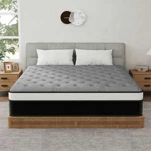 KORLOVY 2026 New Mattress Twin Full Queen King Gray Black 12/14 Inch-Medium Firm Hybrid Boxed Gel Memory Foam Pocket Spring Sleeping Mattresses Skin-friendly Bed